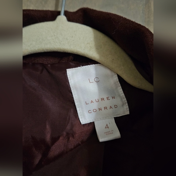 LC Lauren Conrad Runway collection Faux Suede Moto Jacket. Color Wine. Size 4 - Picture 7 of 15